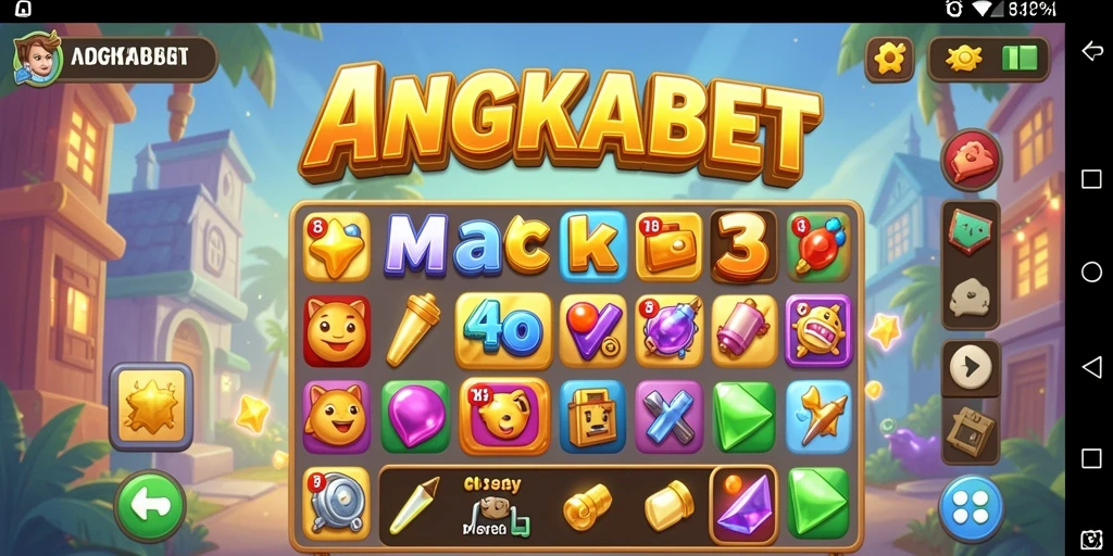 Gameplay seru dalam ANGKABET dengan elemen Match-3 yang menantang.