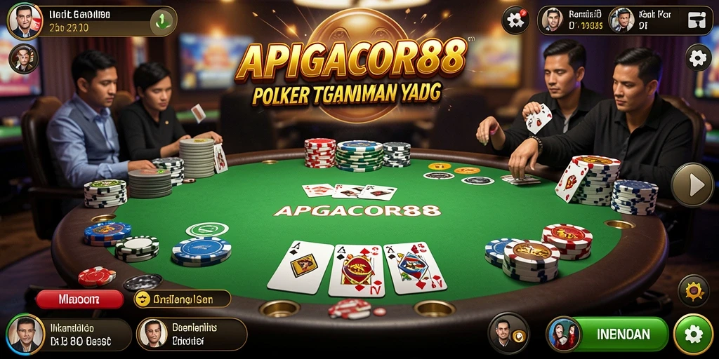 Tampilan gameplay seru di APIGACOR88 saat bermain Poker.