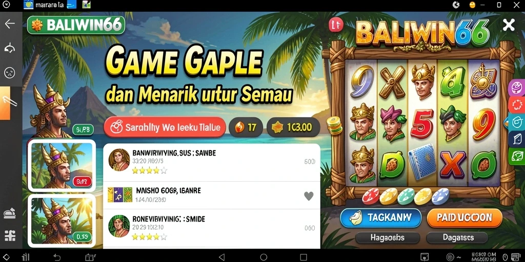 Tampilan menarik BALIWIN66 dengan gameplay Gaple yang seru.