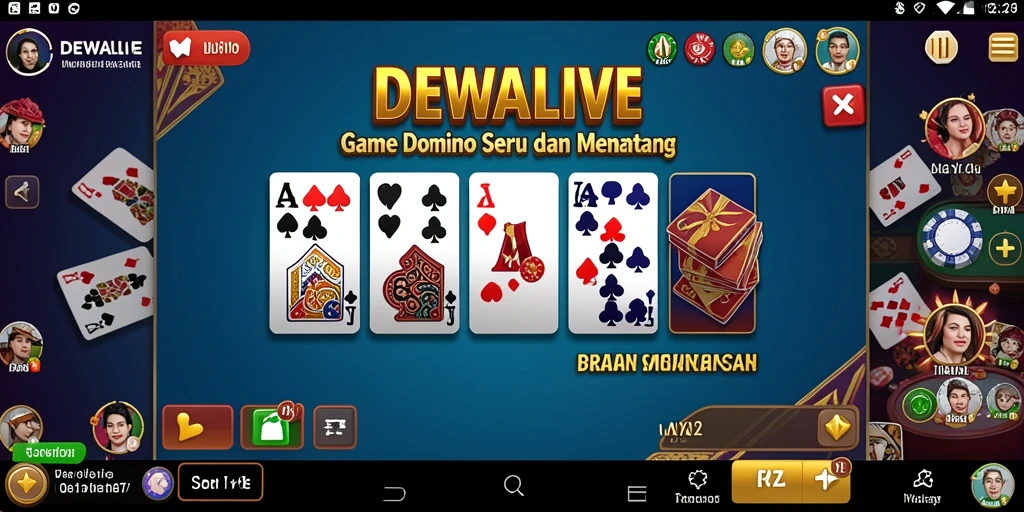 Gameplay seru DEWALIVE dengan papan permainan Domino.
