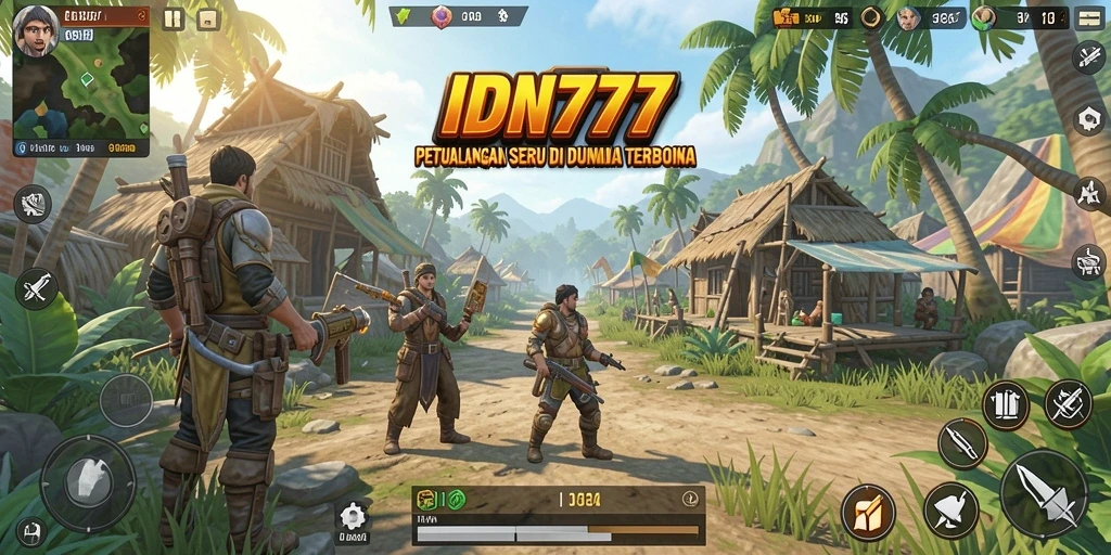 Screenshot gameplay IDN777 menampilkan petualangan seru dalam dunia terbuka.