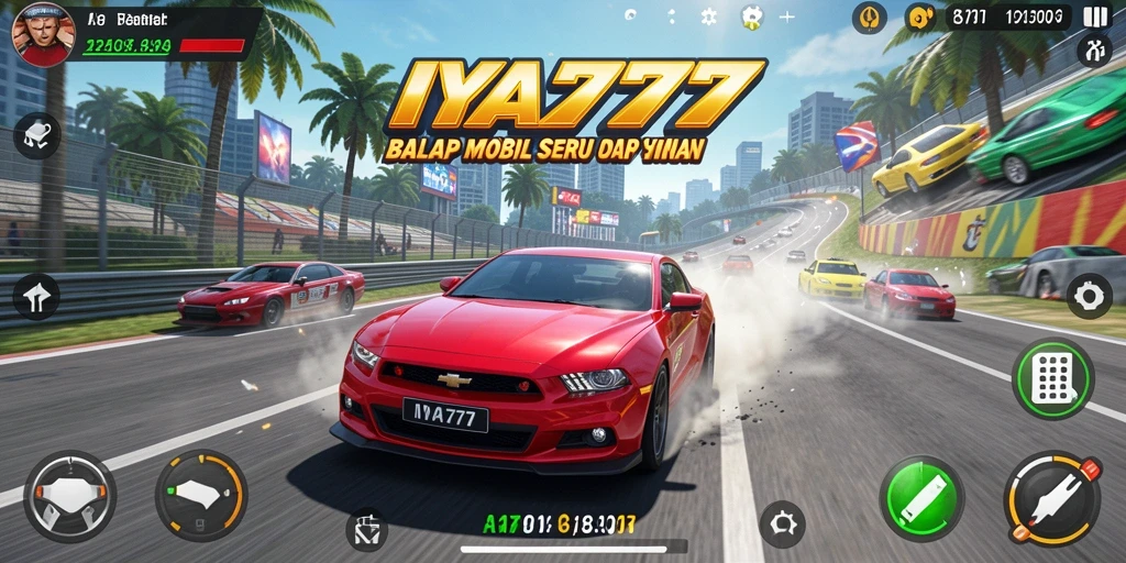 Screenshot IYA777 menampilkan aksi balapan yang seru dan mendebarkan.
