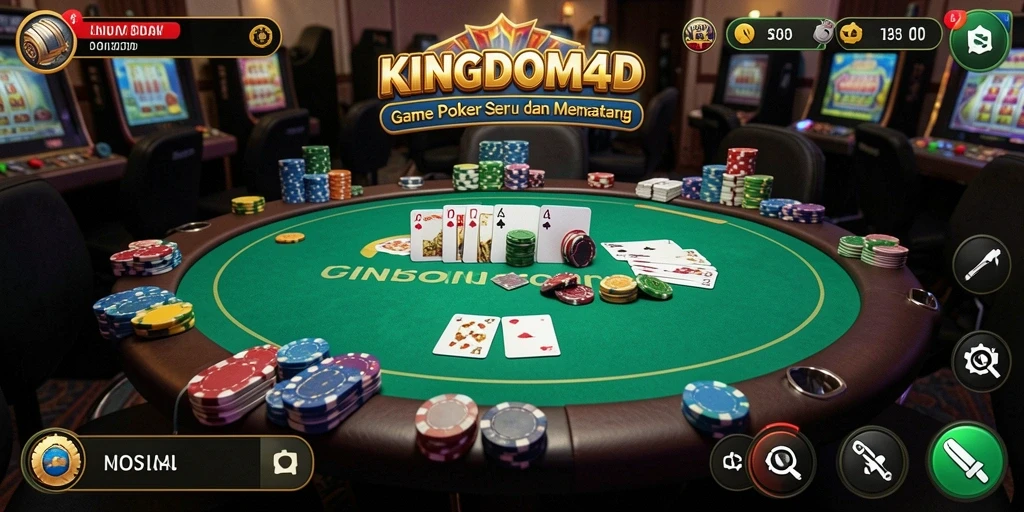 Tampilan gameplay Poker yang mendebarkan di KINGDOM4D.