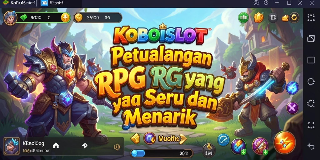 Tampilan mendebarkan dari gameplay RPG KOBOISLOT dengan pertarungan yang intens.