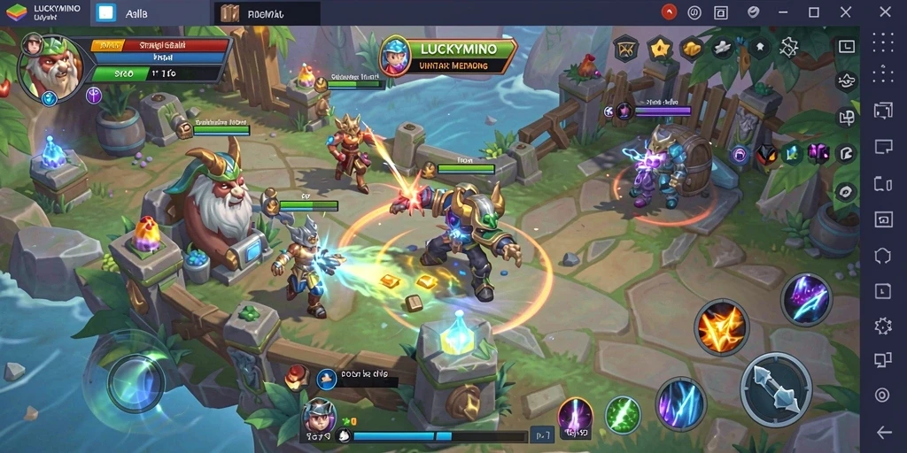Tampilan gameplay LUCKYMINO yang menguji strategi pemain.