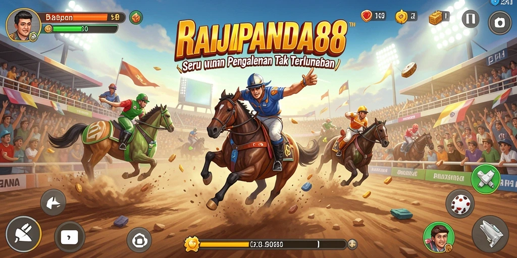 Gameplay RAJAPANDA88 dengan aksi balapan yang sangat mendebarkan.