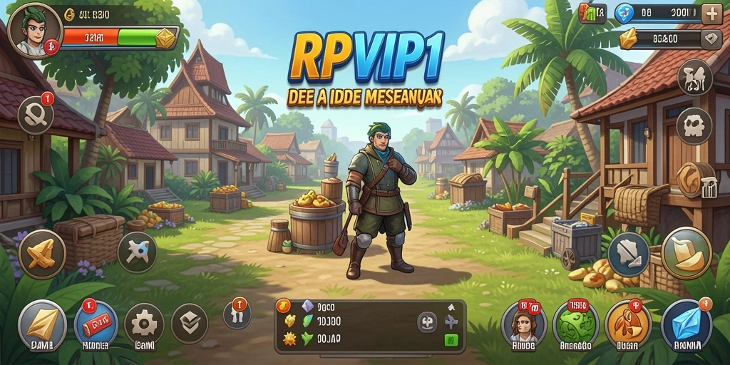Tampilan menarik dari gameplay RPVIP1 yang penuh warna.