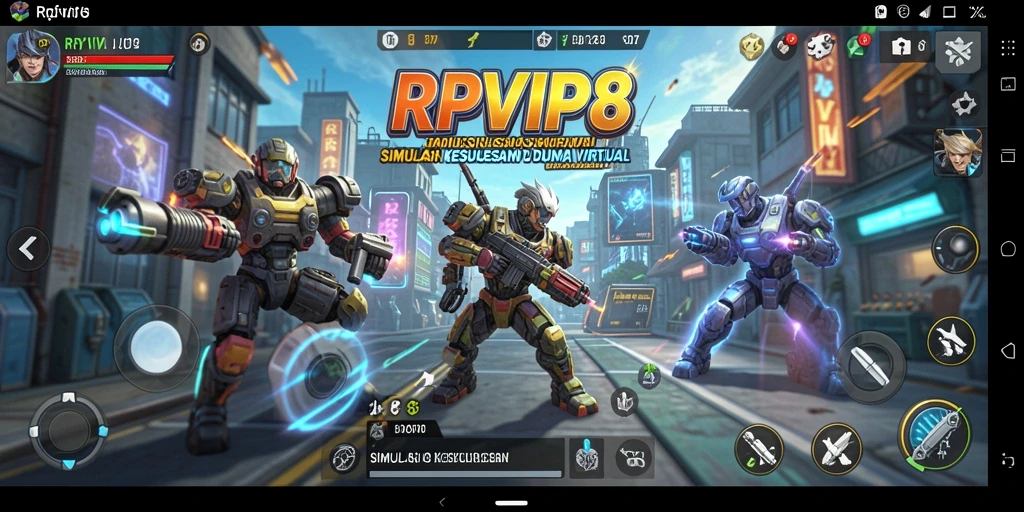 Screenshot gameplay RPVIP8 menunjukkan karakter berinteraksi dalam skenario menarik.