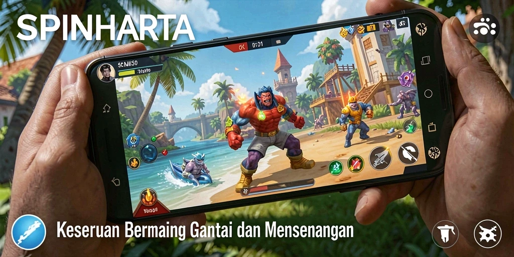 Tampilan gameplay SPINHARTA yang seru dan menarik