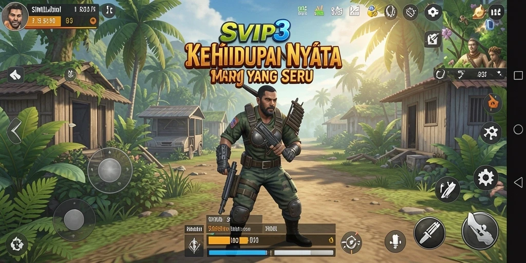 Momen seru dalam gameplay SVIP3 menampilkan karakter berinteraksi di lingkungan yang kaya.