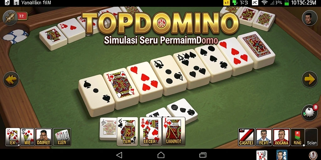 Screenshot gameplay seru TOPDOMINO dengan grafis memukau.