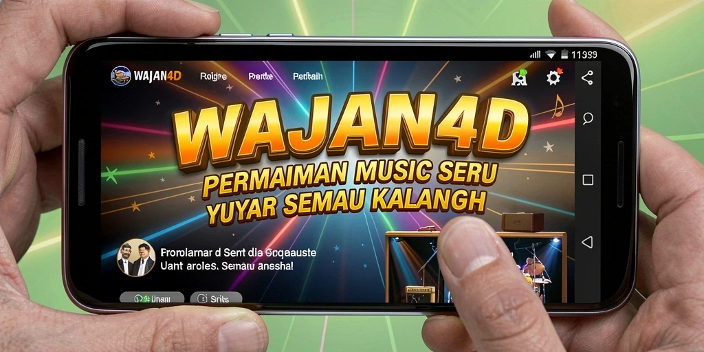 Screenshot utama WAJAN4D menampilkan gameplay interaktif musik yang menyenangkan.