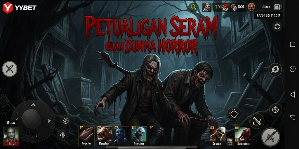 Screenshot gameplay YYBET yang menampilkan suasana horor mencekam.